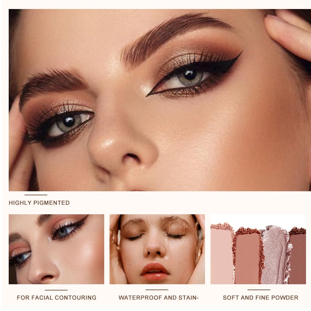 Pink Brown Neutral Matte Eyeshadow Palette B115849