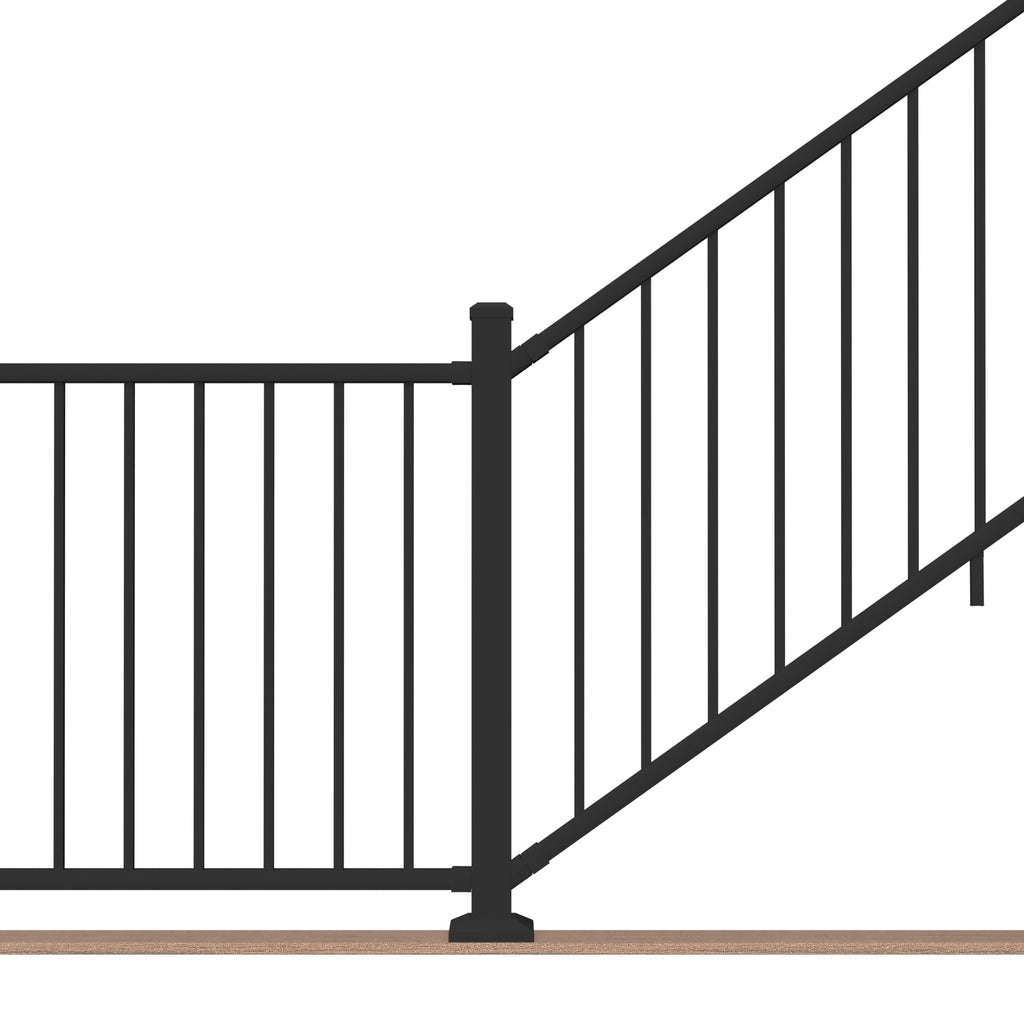 6 ft. x 36 in. Textured Black Aluminum Stair Rail Kit U23009