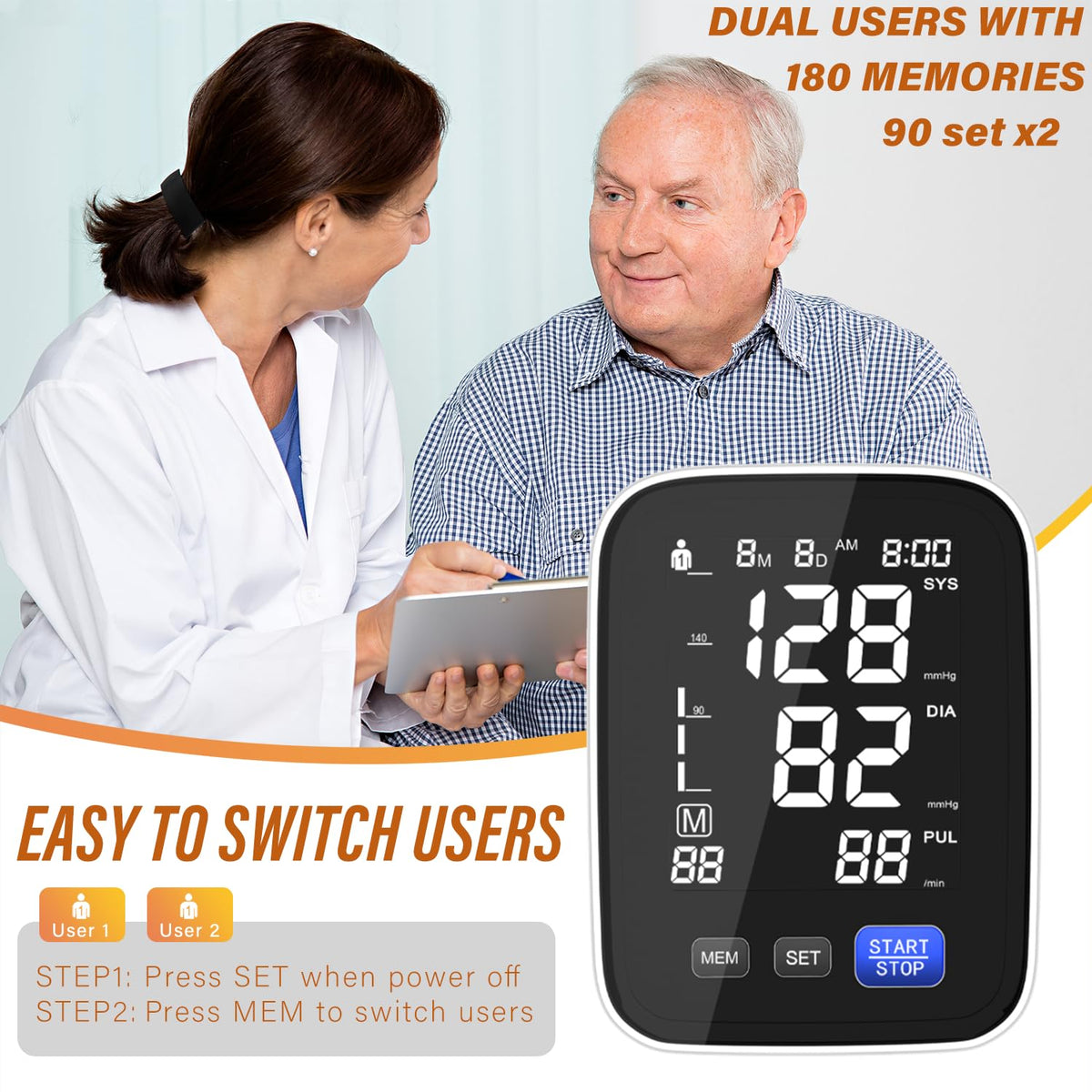 Automatic Upper Arm Blood Pressure Monitor with 8.5"-16.5" Cuff D389218