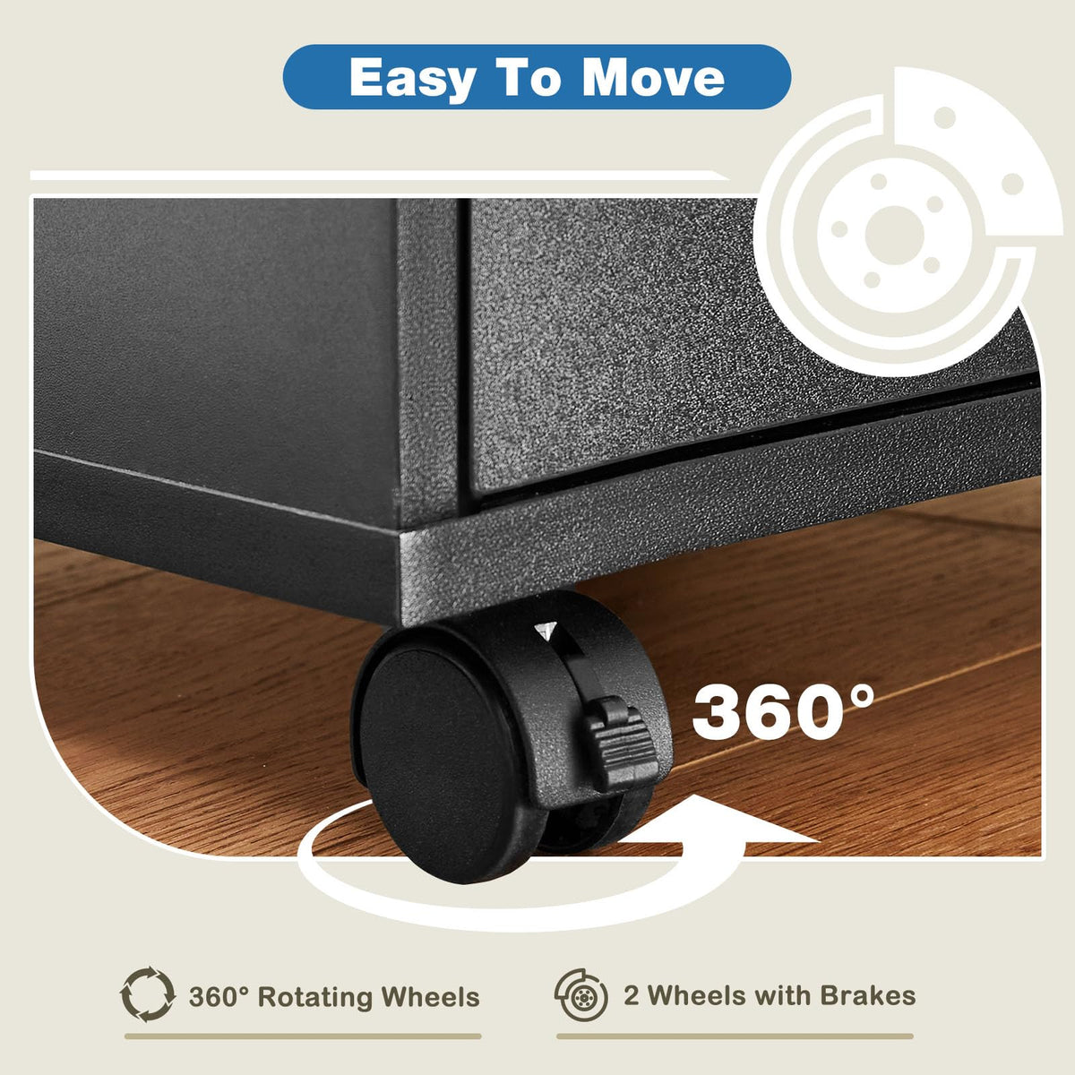 5 Drawer File Cabinet with Wheels V722985