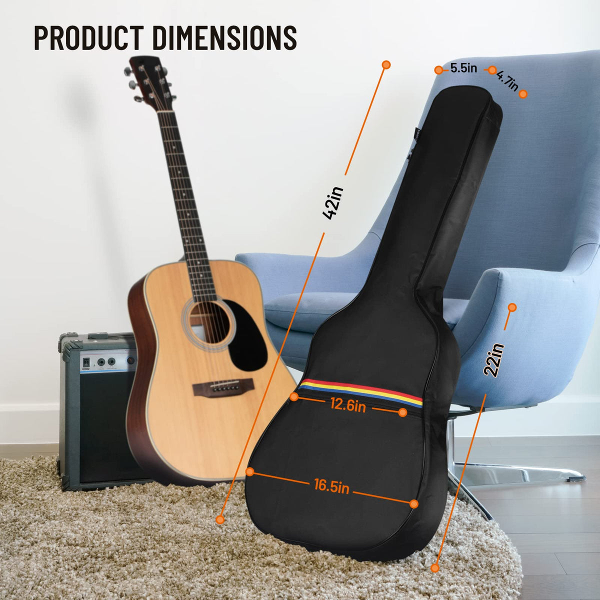 Acoustic Guitar Dust Cover 38-41 in Soft Gig Bag U296