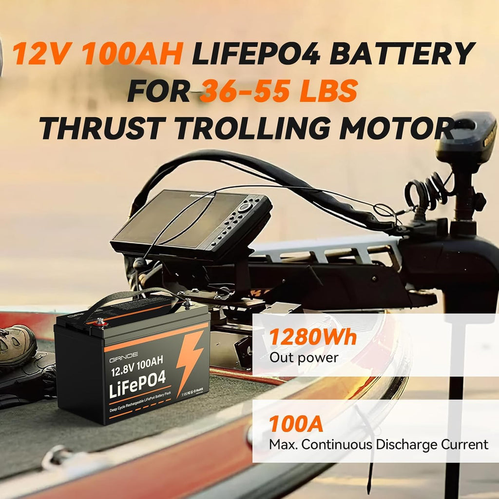 12V 100Ah LiFePO4 Lithium Battery 2-Pack J3932