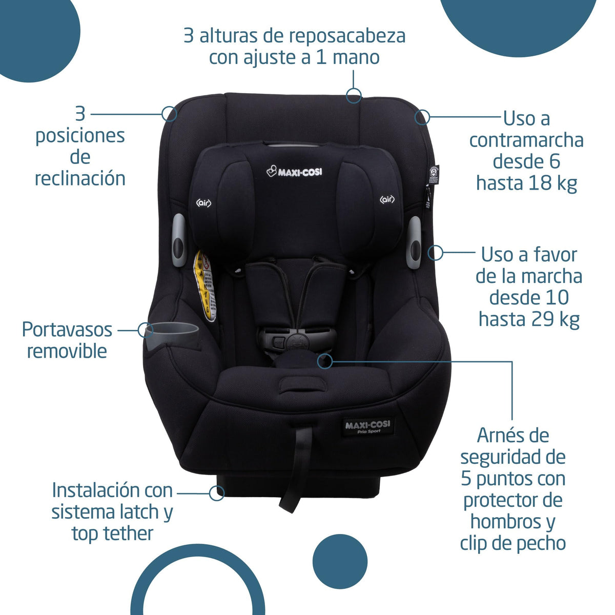 2-in-1 Convertible Car Seat Midnight Black M5754
