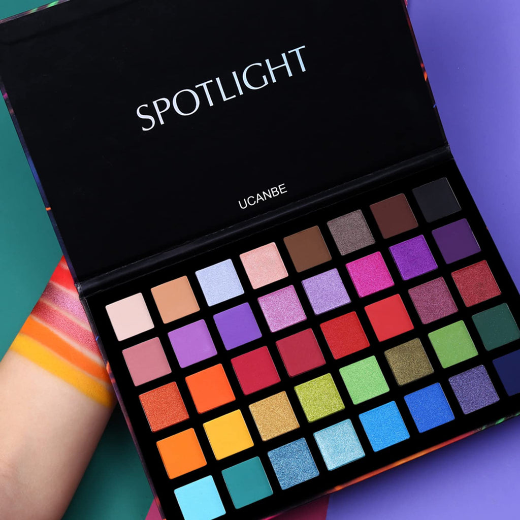 40 Color Matte Shimmer Eyeshadow Palette + 15 Pc Eye Brushes H241883