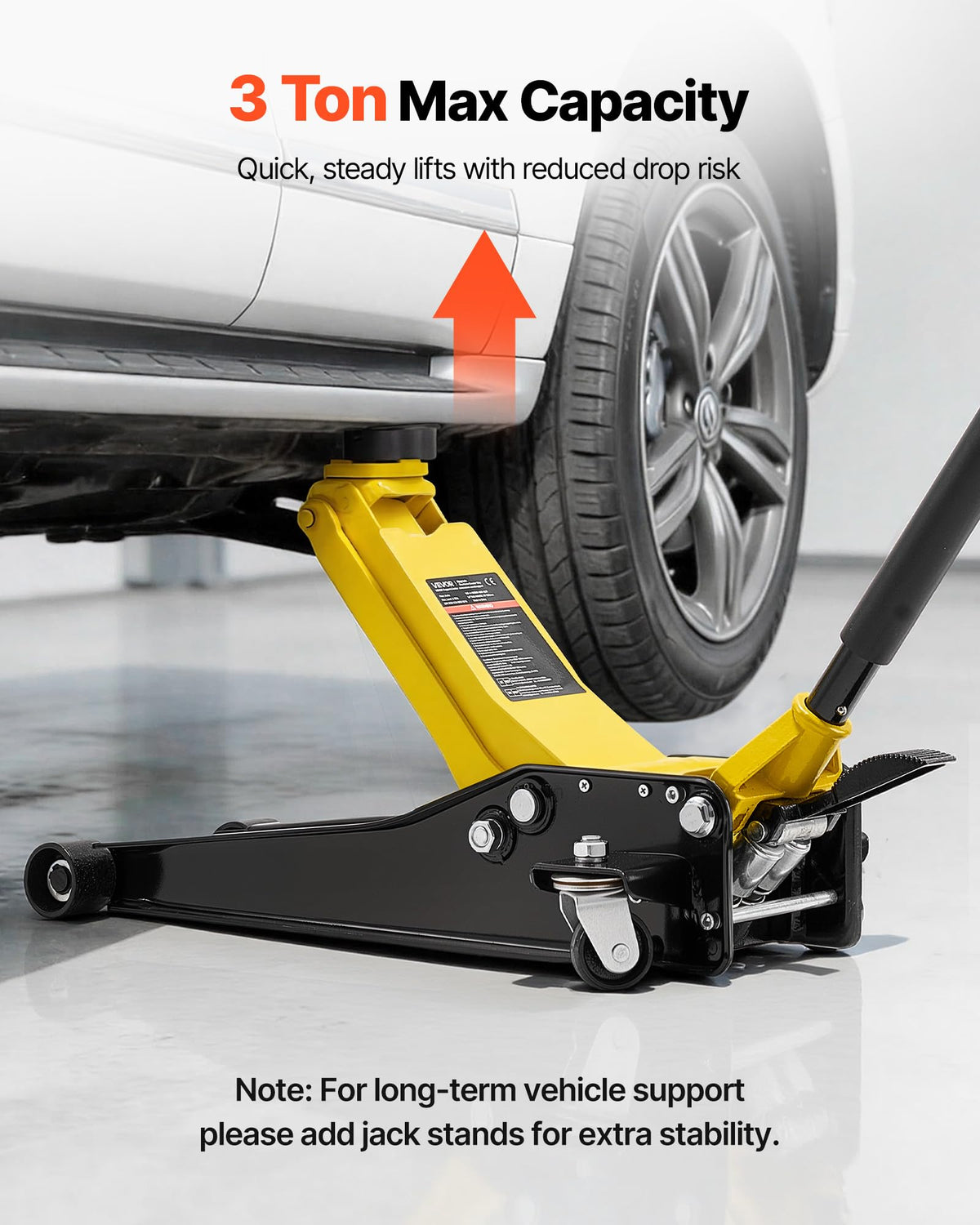 3 Ton Steel Hydraulic Floor Jack with SUV Adapter O733