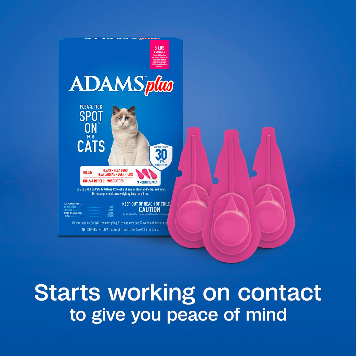 Flea and Tick Prevention Spot On for Cats 3 Pack U18531