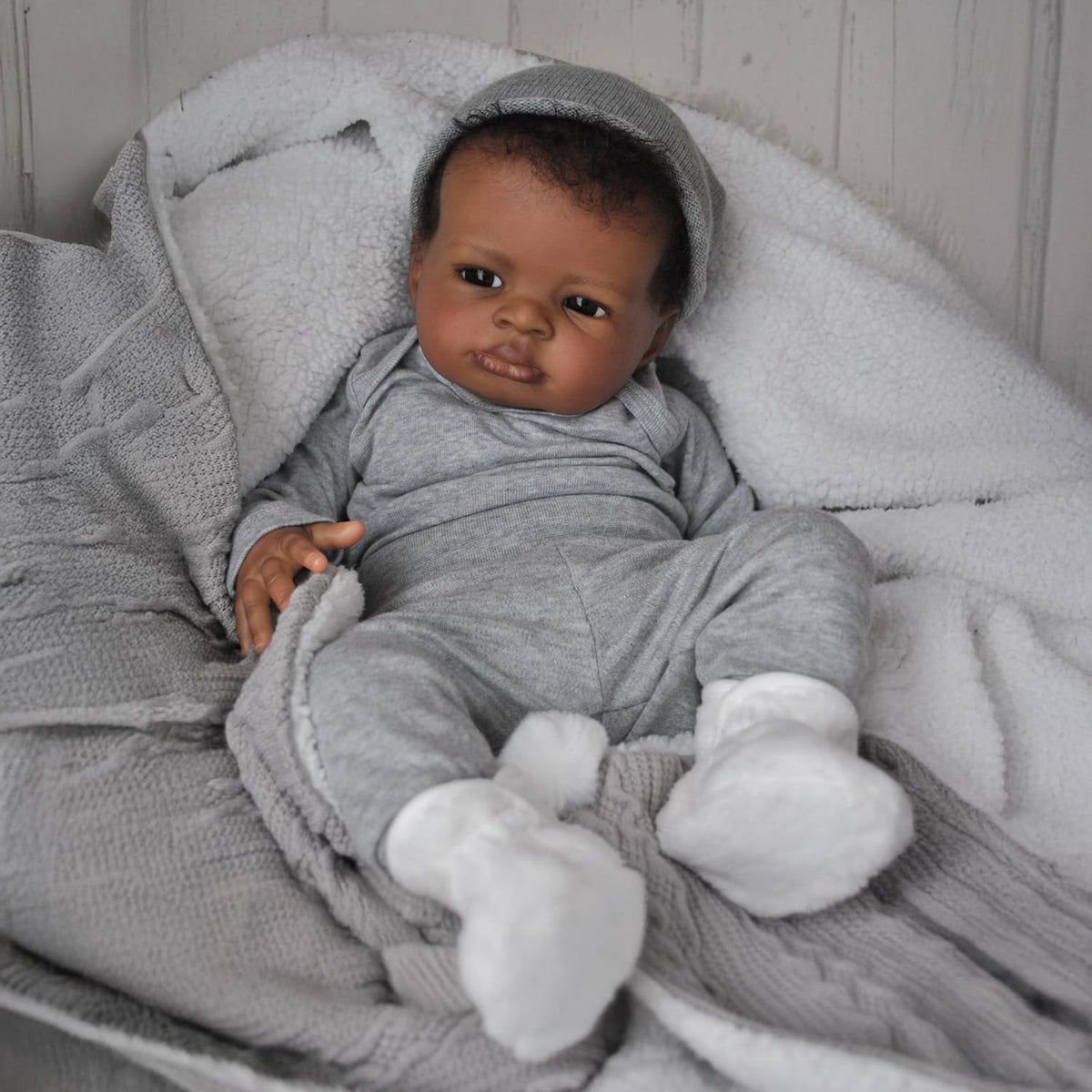 Black 20 Inch Reborn Baby Doll N493