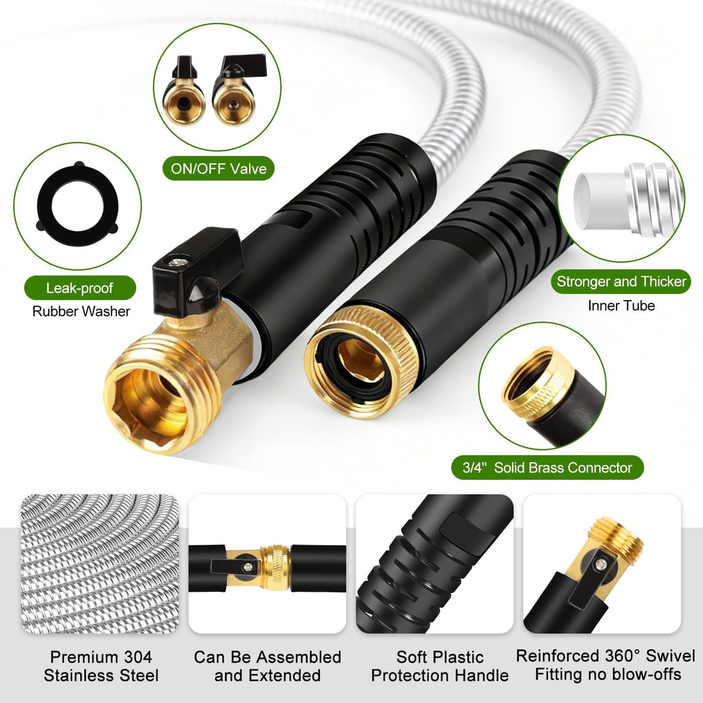 100 ft Stainless Steel Heavy Duty Garden Hose X30411