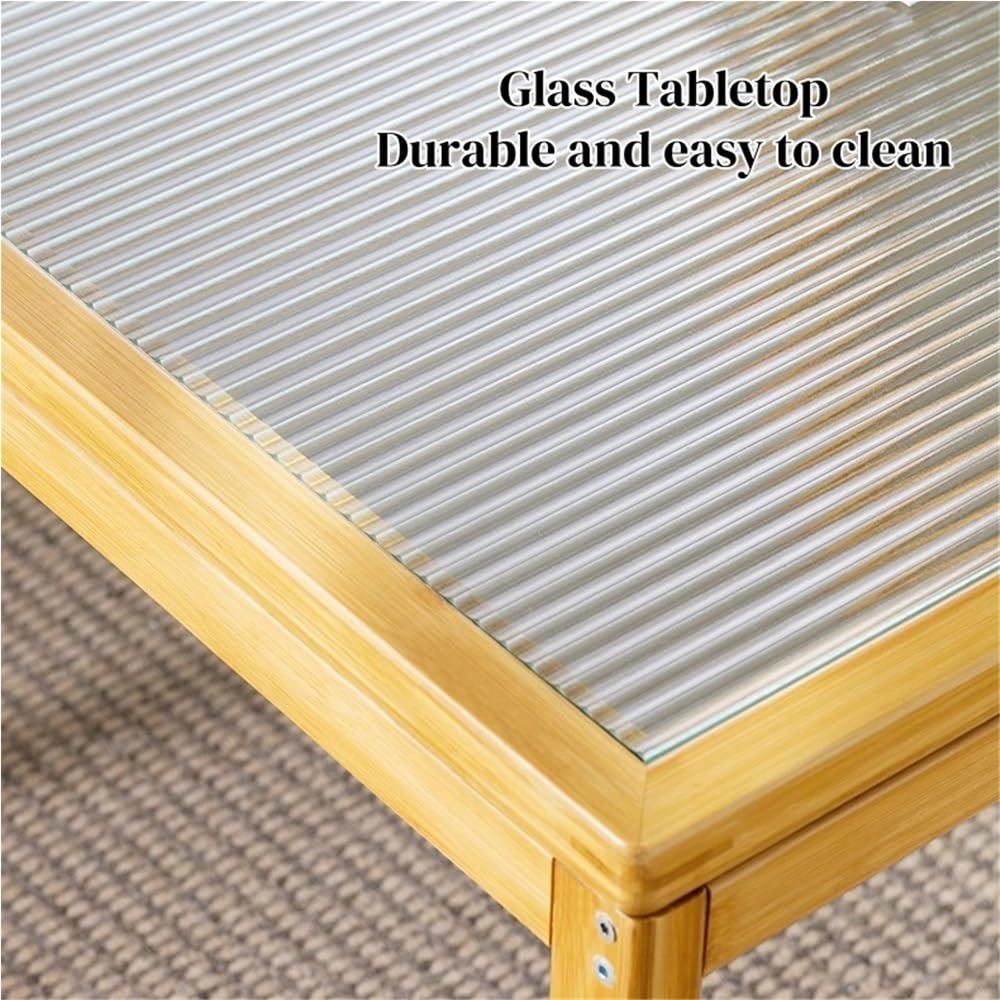 Set of 2 Square Glass Top Rattan Storage Coffee Table G447457