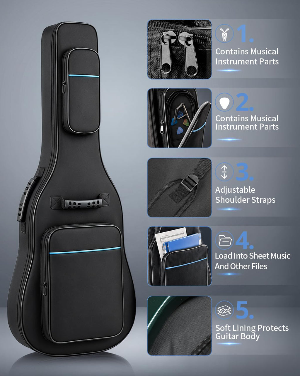 37/38/39 Inch Waterproof Cloth Electric Guitar Bag T283