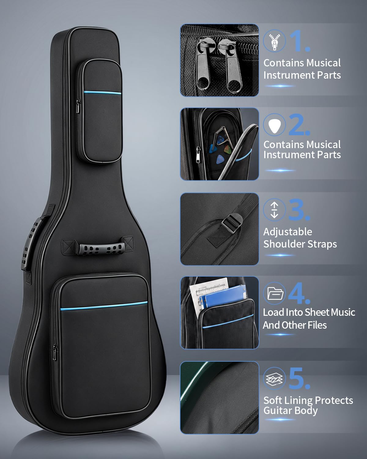 37/38/39 Inch Waterproof Cloth Electric Guitar Bag T283