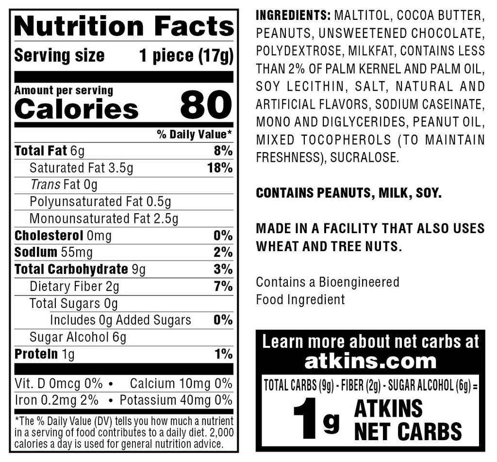 Dark Chocolate Protein Shake, 15g Protein, 2g Net Carb, 12 Count & Peanut Butter Cups, 0g Sugar, 20 Count V65891