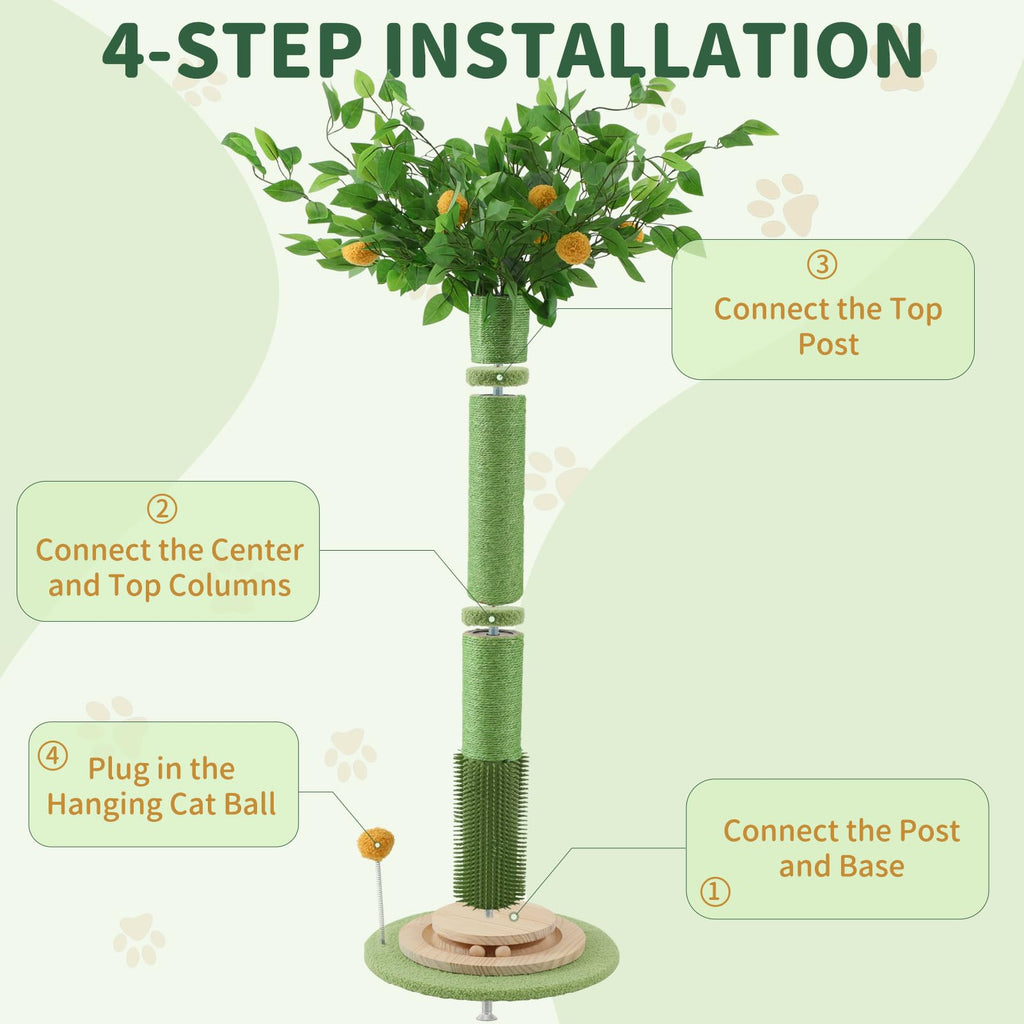 46" Tall Natural Sisal Cat Scratching Post Q985