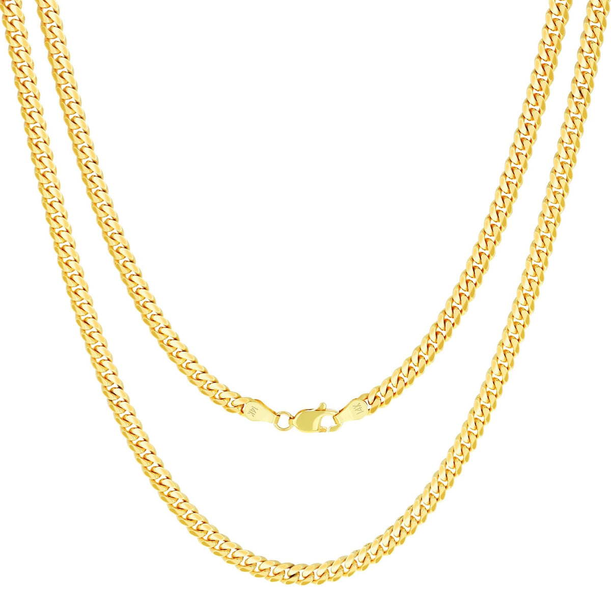 14k Yellow Gold Cuban Link Chain Necklace M5727