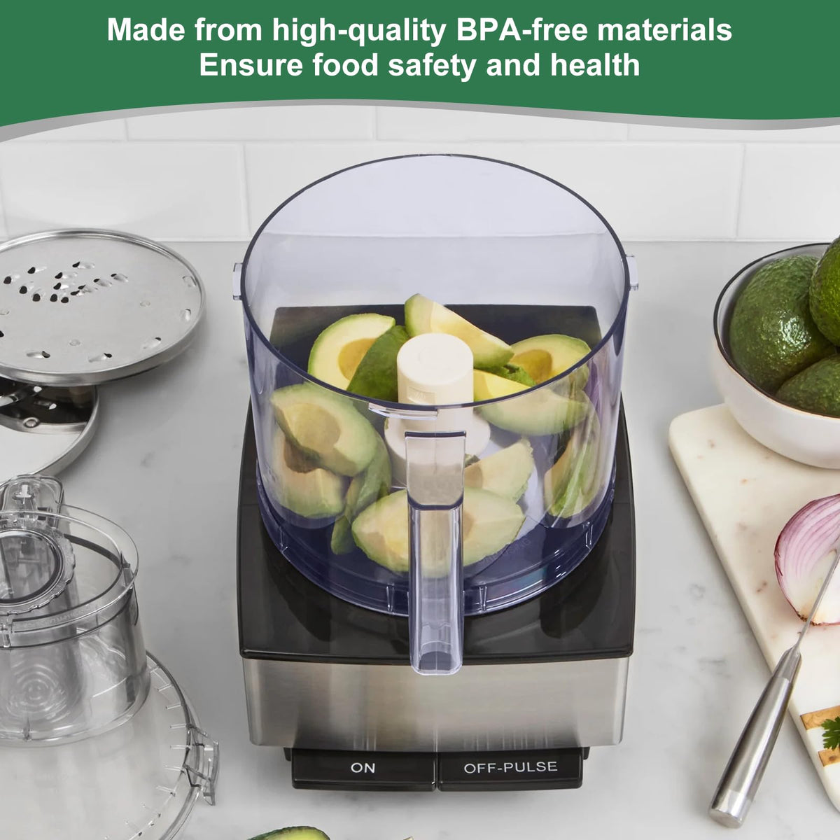 Food Processor Work Bowl 7-Cup with 4 Locking Tabs H212