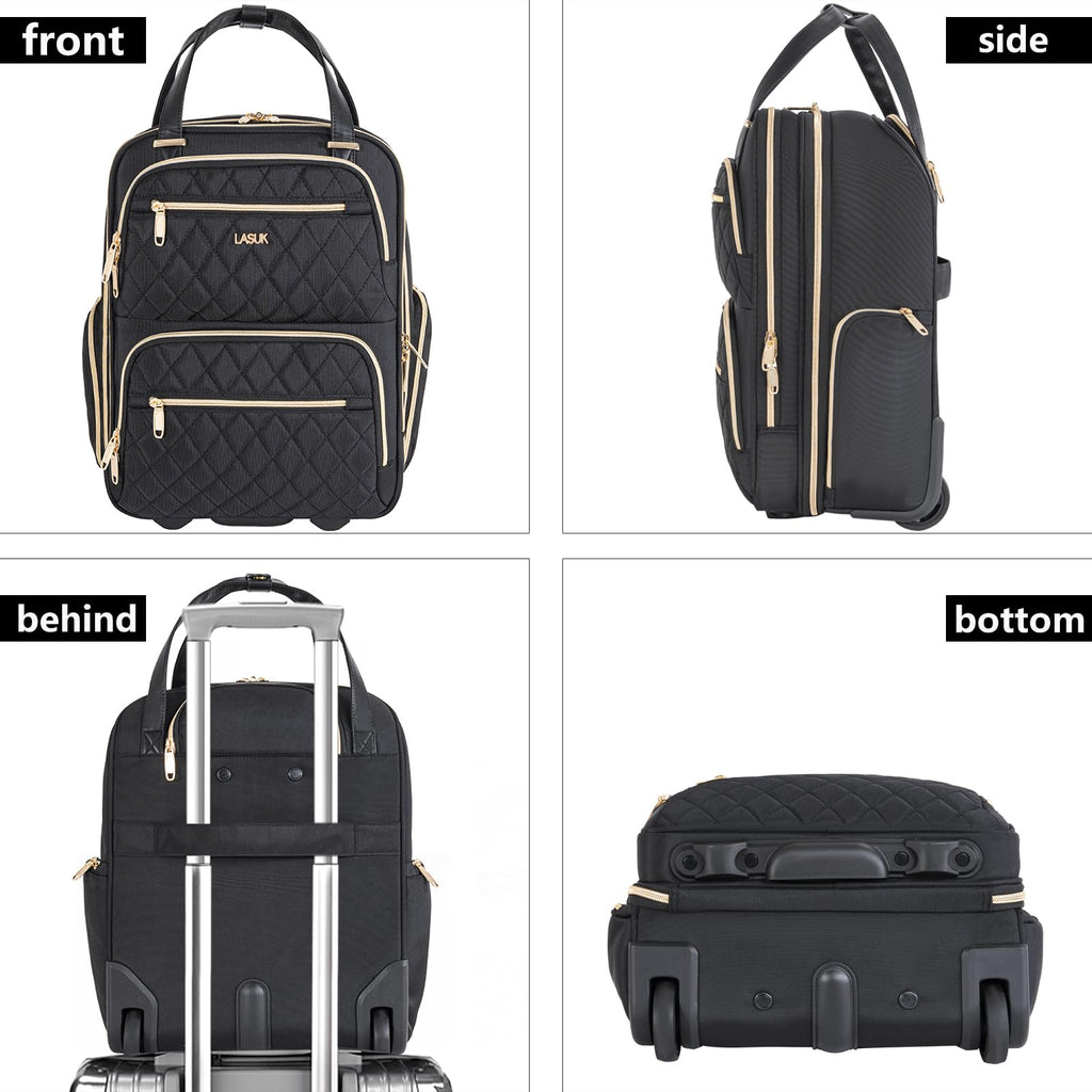 Underseat Carry On Luggage with Wheels, Black, 17" J248419
