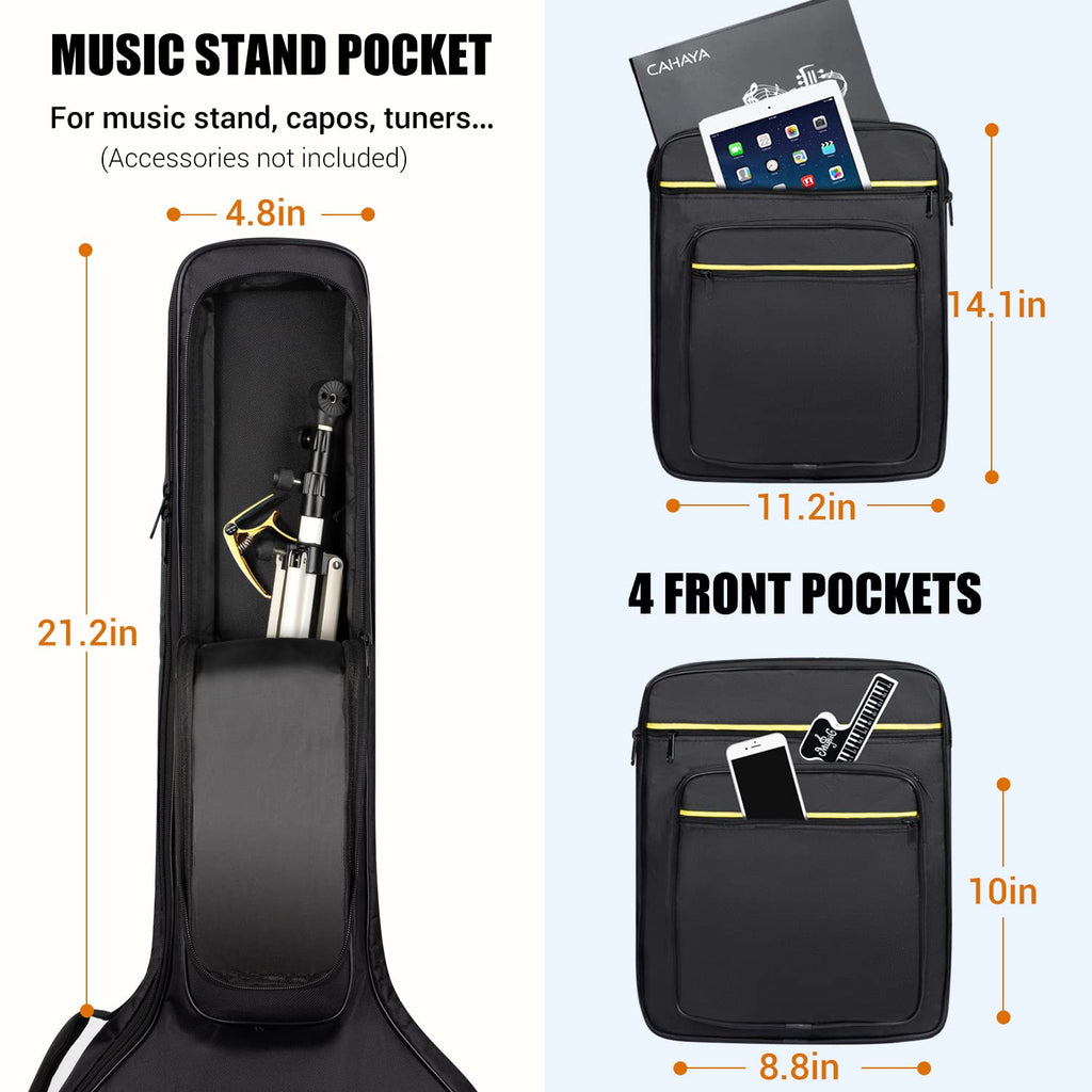 44 Inch Guitar Bag Multi-pockets 0.47in Thick Padding Water Resistent Gig Bag J2054