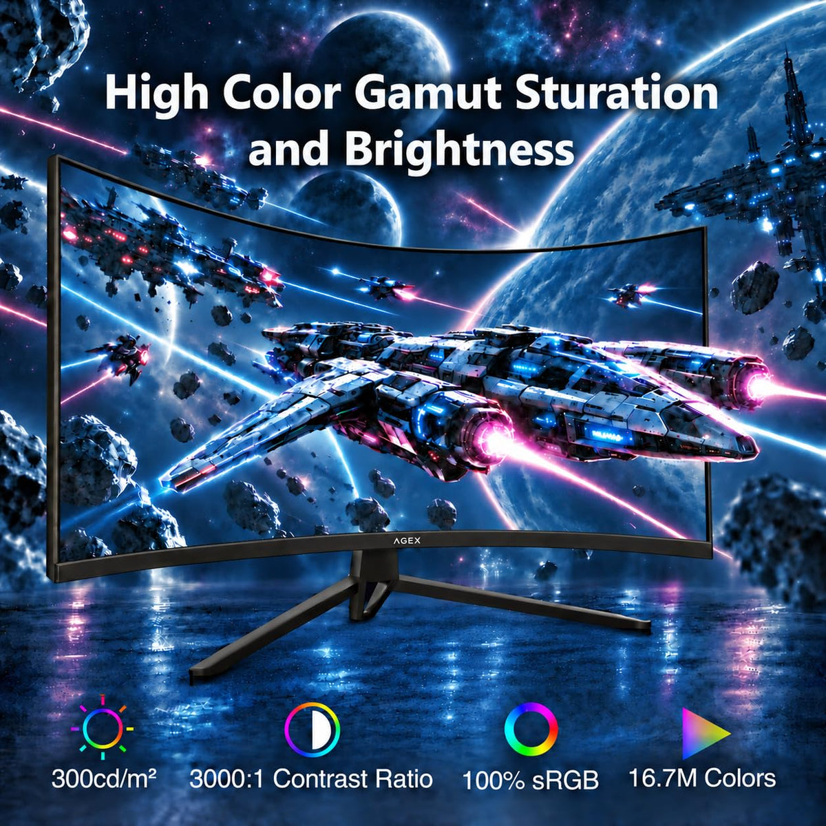 34 Inch WQHD 2K Ultrawide Curved Gaming Monitor 240Hz A7417