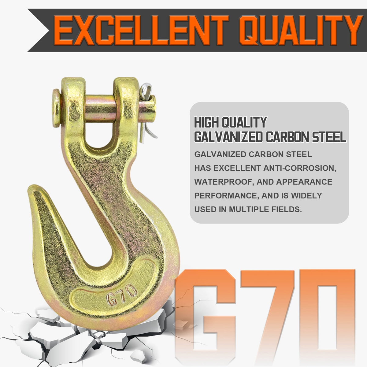 3/8" Heavy Duty Clevis Grab Hook F8428