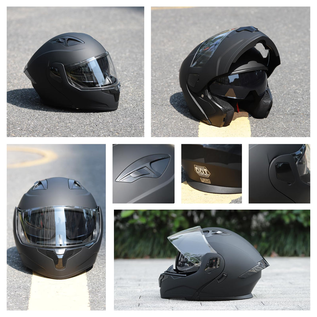Modular Flip up Motorcycle Helmets DOT Approved B17138