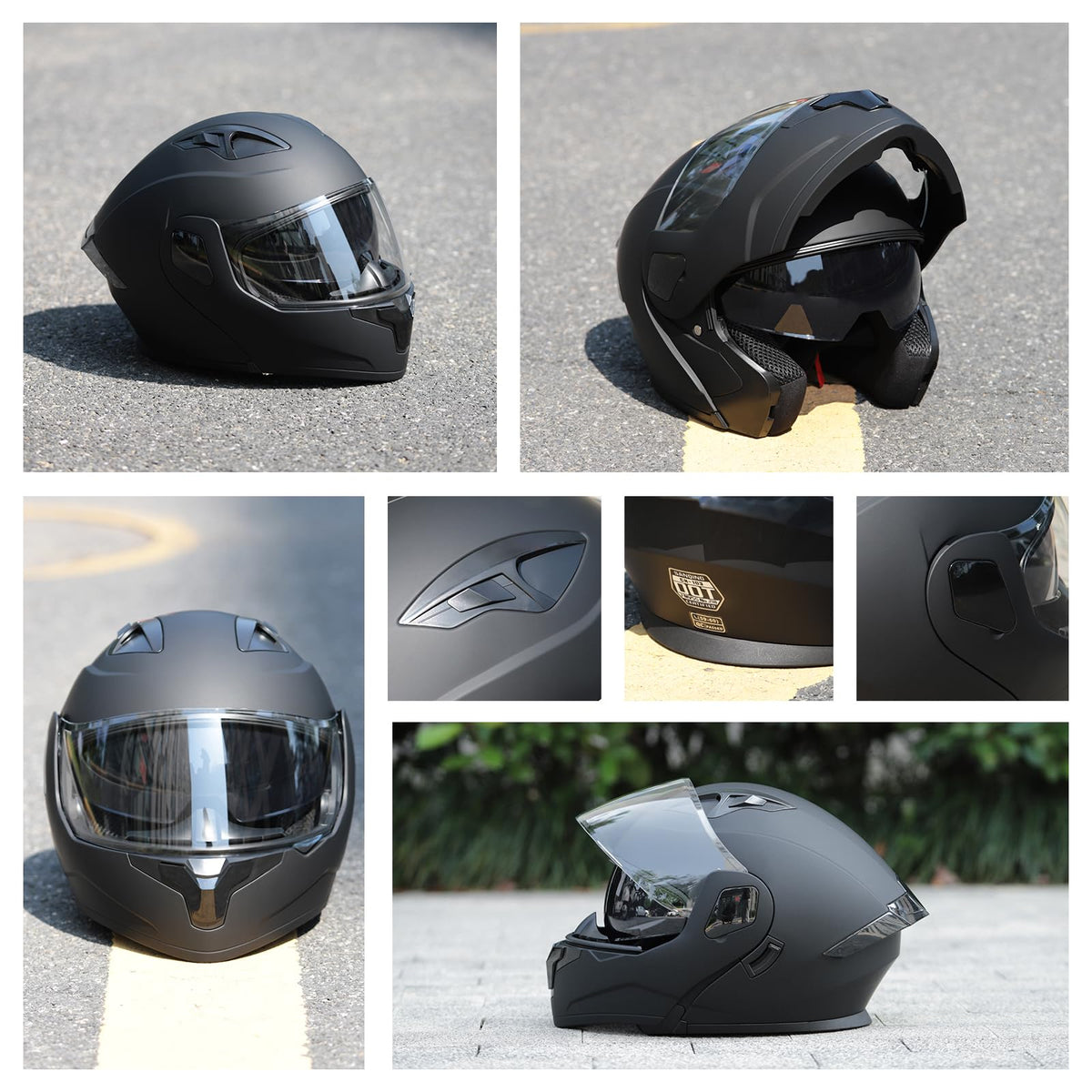 Modular Flip up Motorcycle Helmets DOT Approved B17138