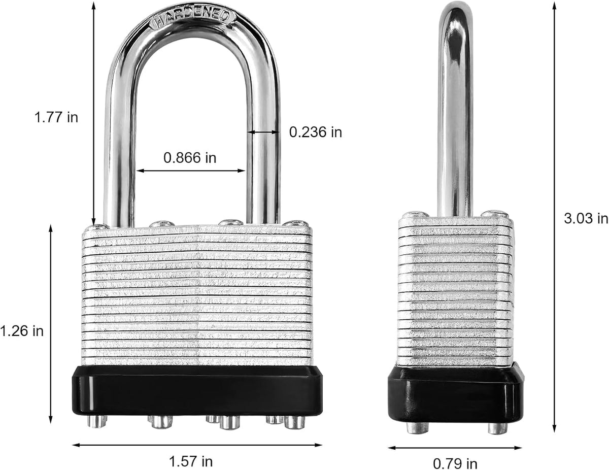 4 Pack Heavy Duty Laminated Padlocks with Same Key Q94847