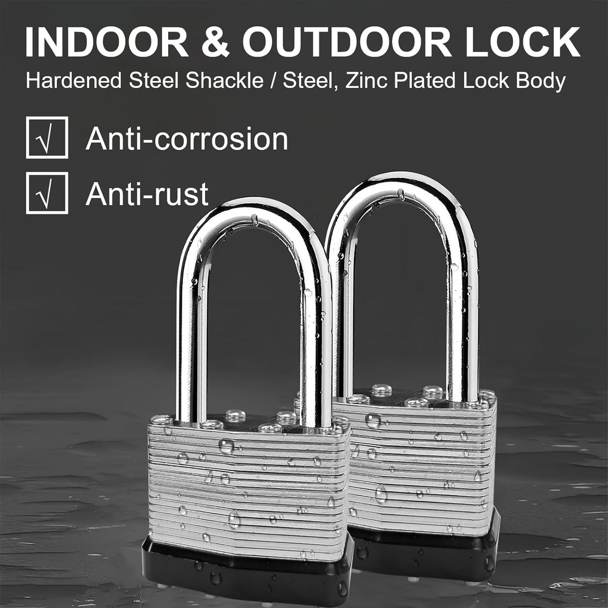 4 Pack Heavy Duty Laminated Padlocks with Same Key Q94847
