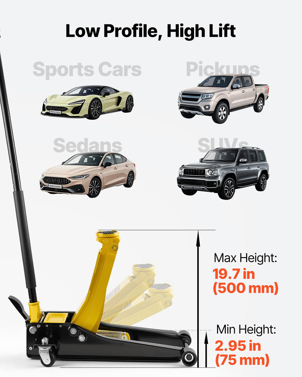 3 Ton Steel Hydraulic Floor Jack with SUV Adapter O733