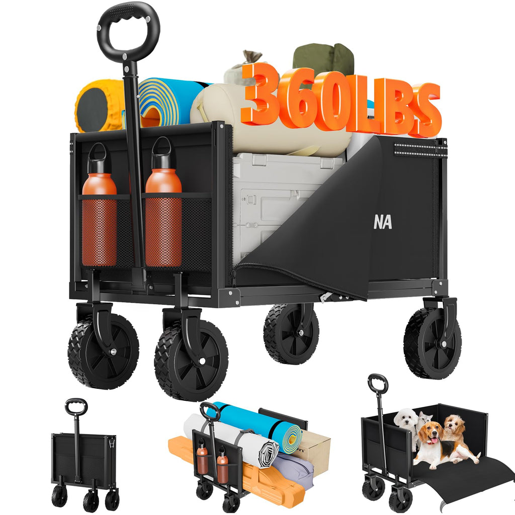 3 in 1 Foldable Wagon Cart with Sturdy Wheels K879661