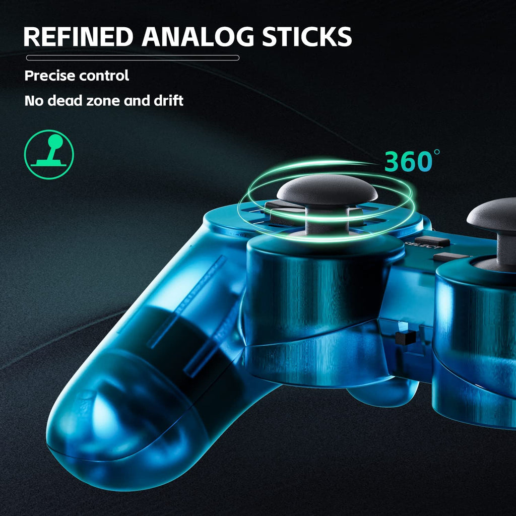 Wireless Controller Double Vibration ClearBlue and ClearGreen X643