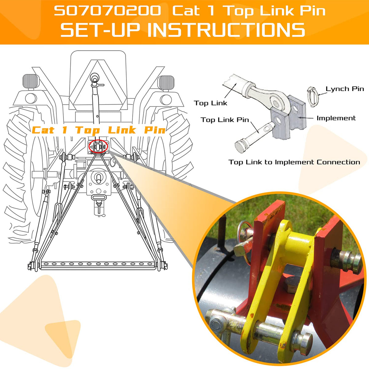 4 Pack 3/4 in Top Link Pin H634595