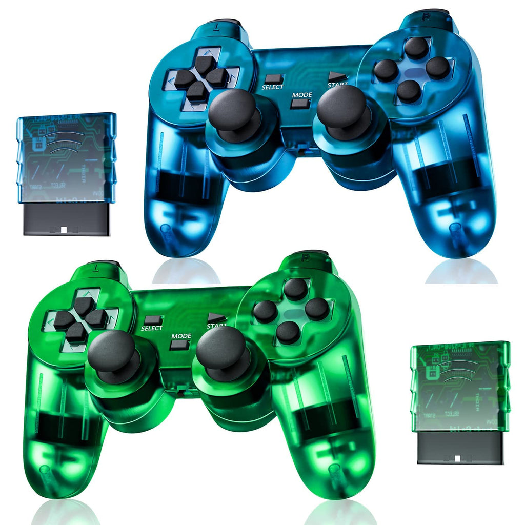 Wireless Controller Double Vibration ClearBlue and ClearGreen X643