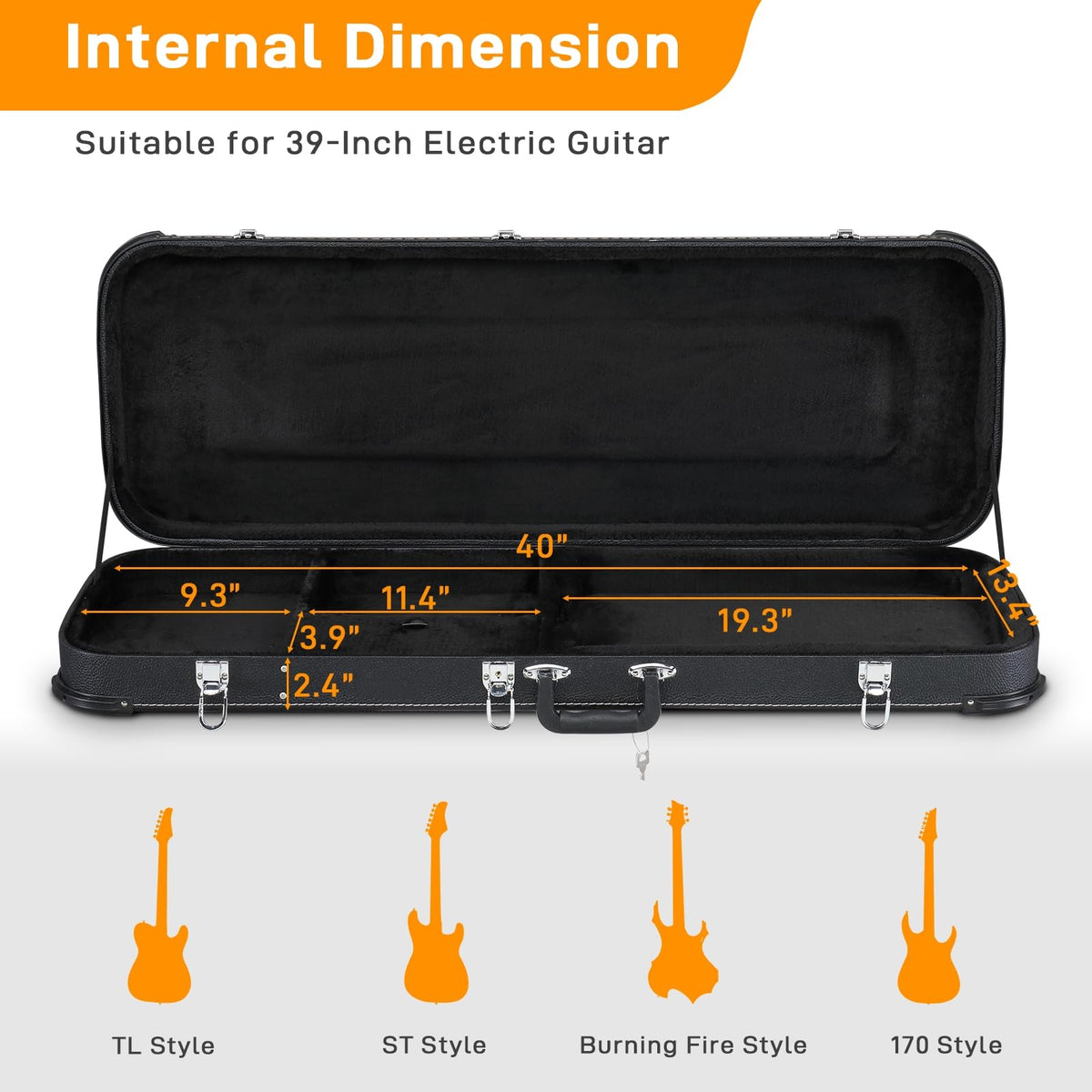 Black Electric Guitar Hard Case R59837