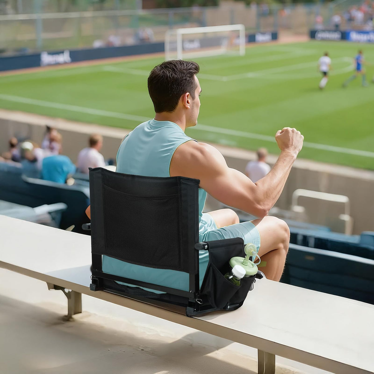 2 Pcs Folding Stadium Seat with Cup Holder F7884