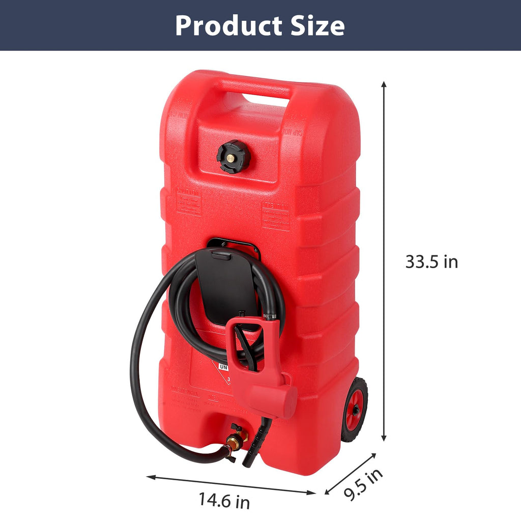 15 Gallon Portable Gas Fuel Tank Container with Pump and Hose T85550