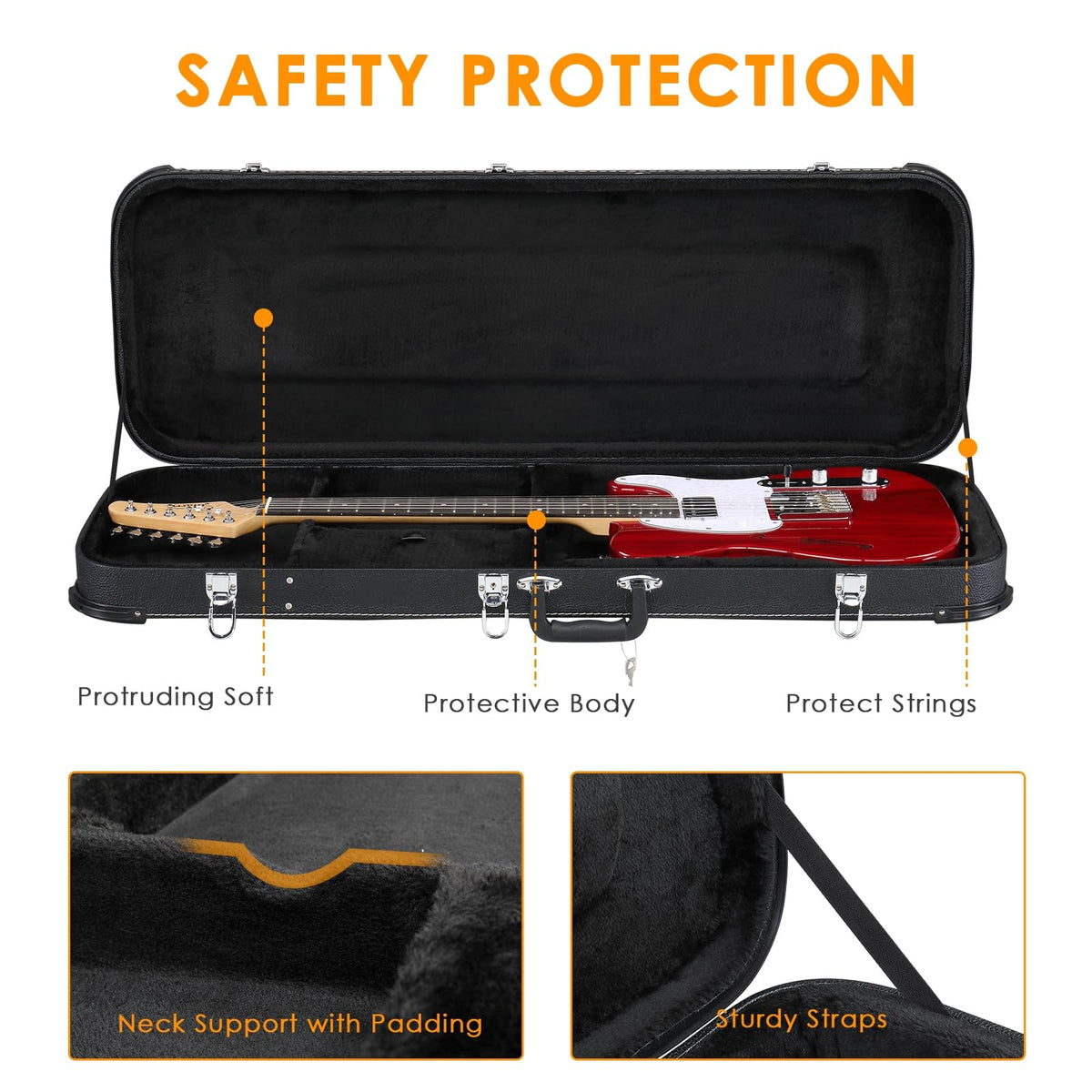 Black Electric Guitar Hard Case R59837