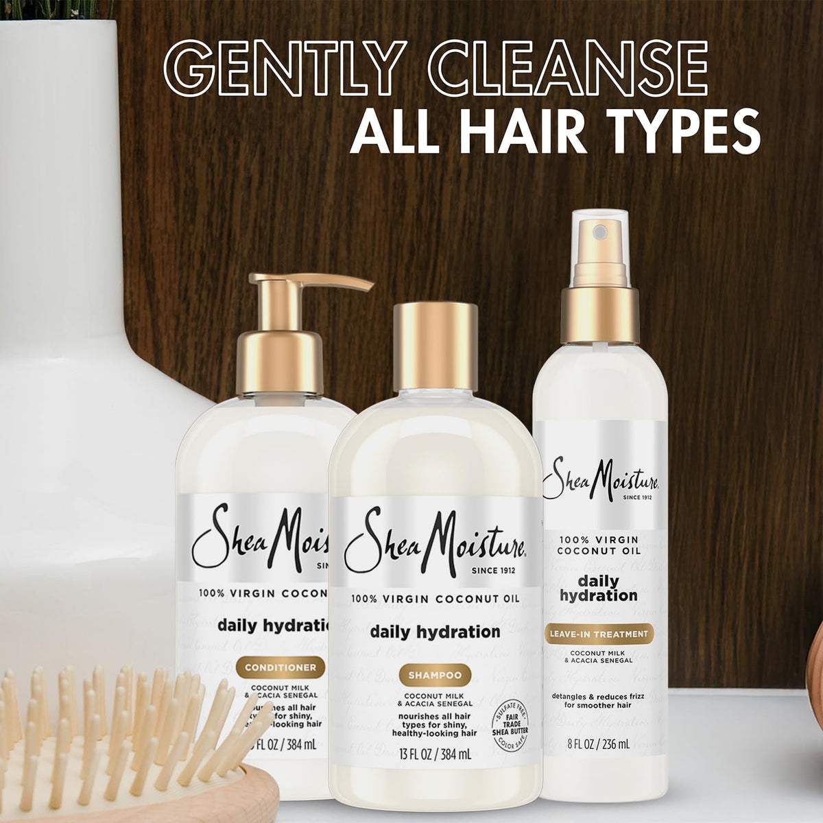 Shampoo & Conditioner + Leave-in Treatment Coconut Oil 3 Piece Set N45300