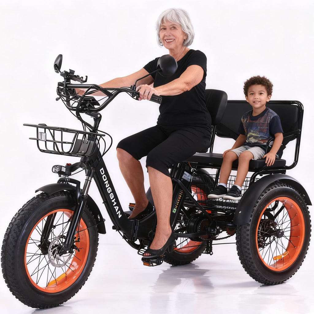 20"x4.0" Fat Tire 750W Folding Electric Tricycle 48V 15Ah Aluminum 7-Speed J7111