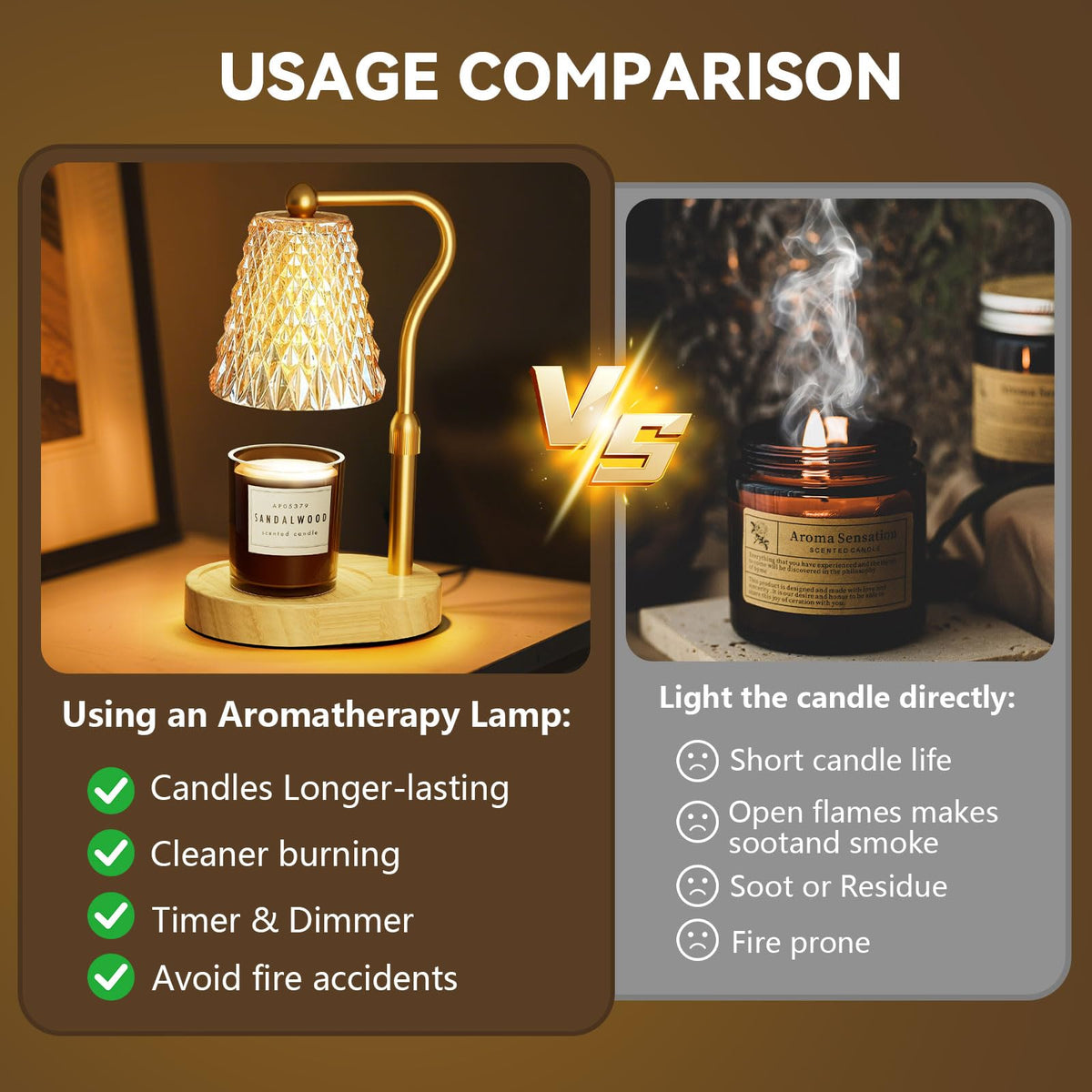 Candle Warmer Lamp with Timer Dimmer, Height Adjustable Wax Melt Warmer for Jar Candles X176610
