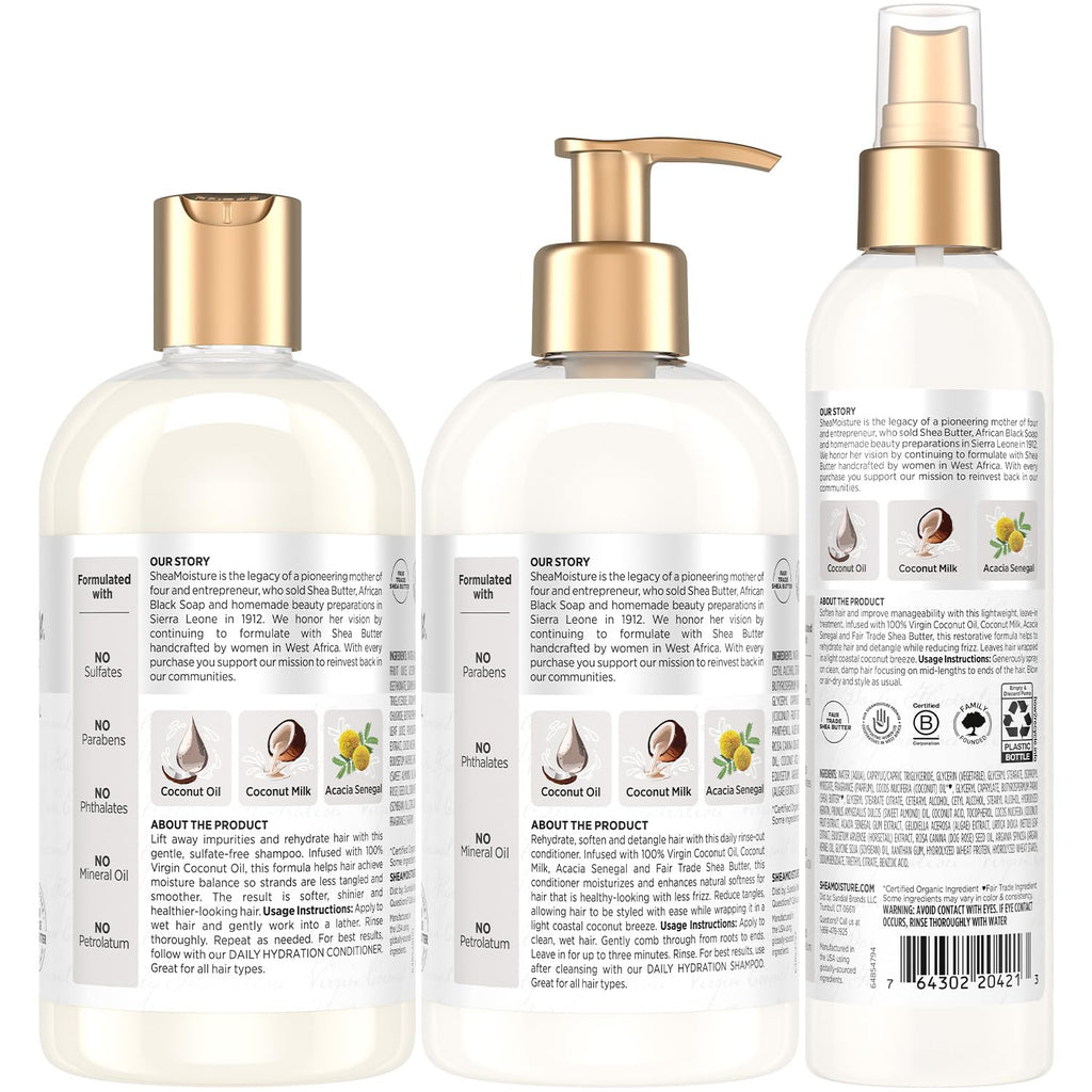 Shampoo & Conditioner + Leave-in Treatment Coconut Oil 3 Piece Set N45300