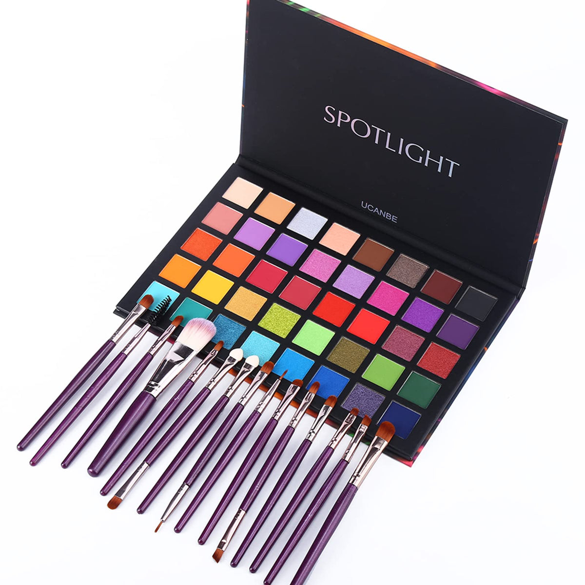 40 Color Matte Shimmer Eyeshadow Palette + 15 Pc Eye Brushes H241883