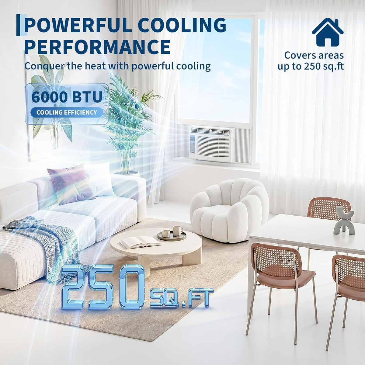 6000 BTU 115V Window Air Conditioner with Remote E810