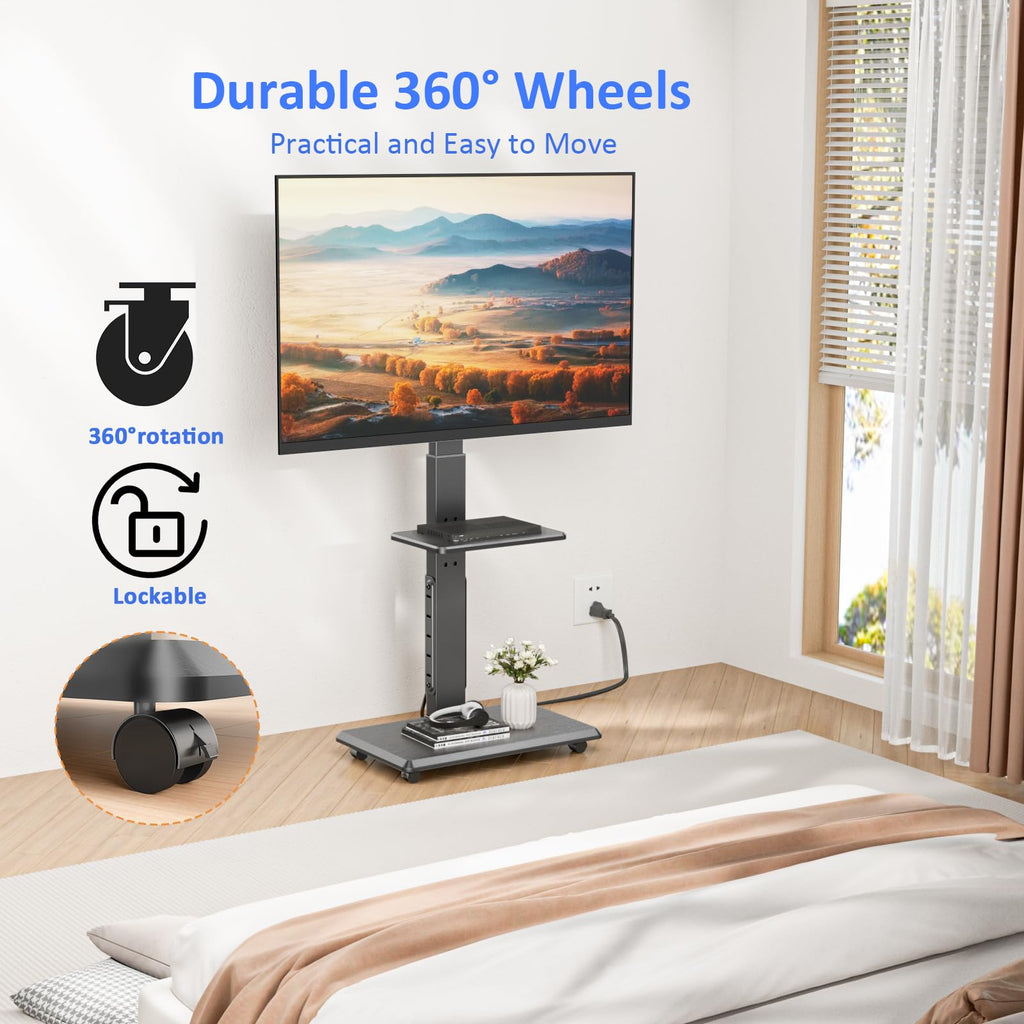 Rolling TV Stand with Power Outlet for 32-75" TV I9828