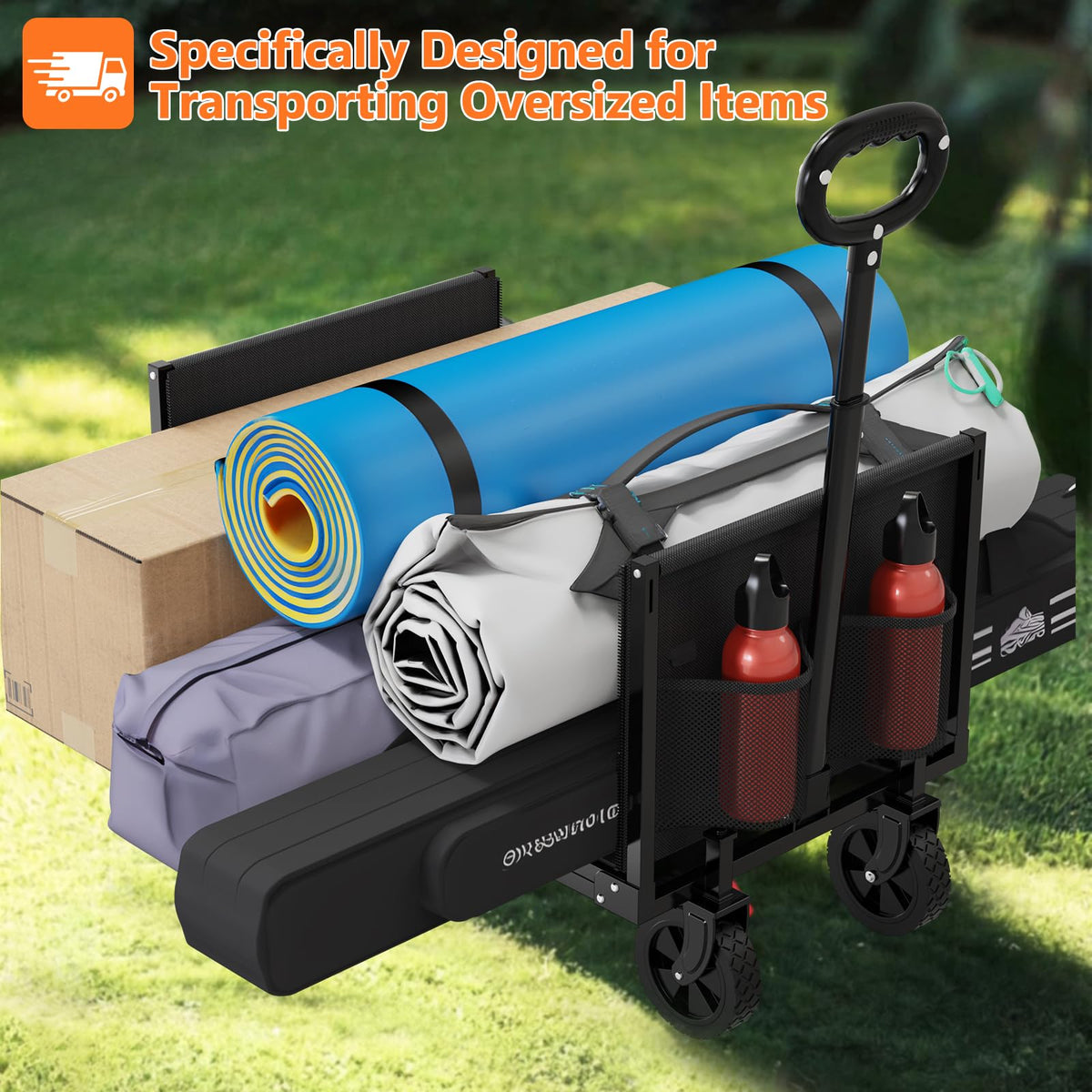 3 in 1 Foldable Wagon Cart with Sturdy Wheels K879661