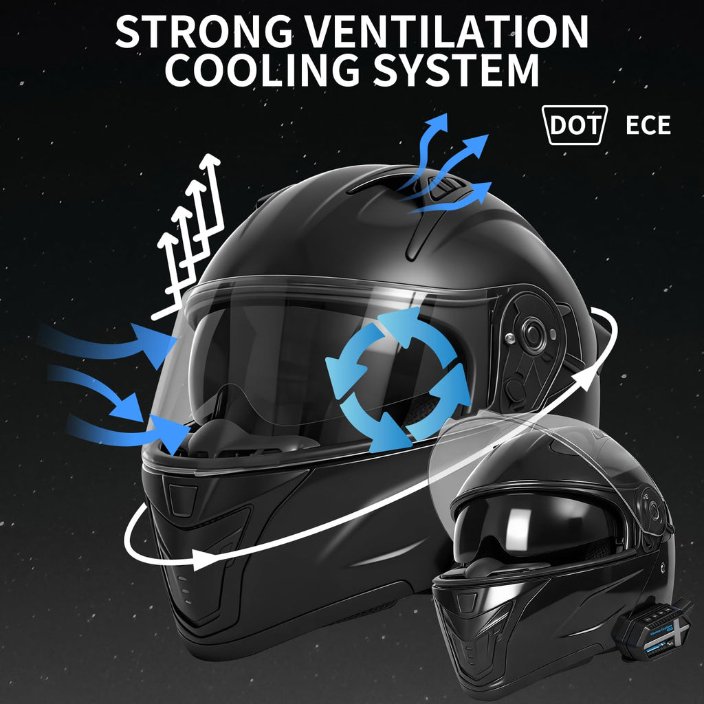 DOT Approved Flip Up Full Face Motorcycle Helmet with Dual Visor J52399