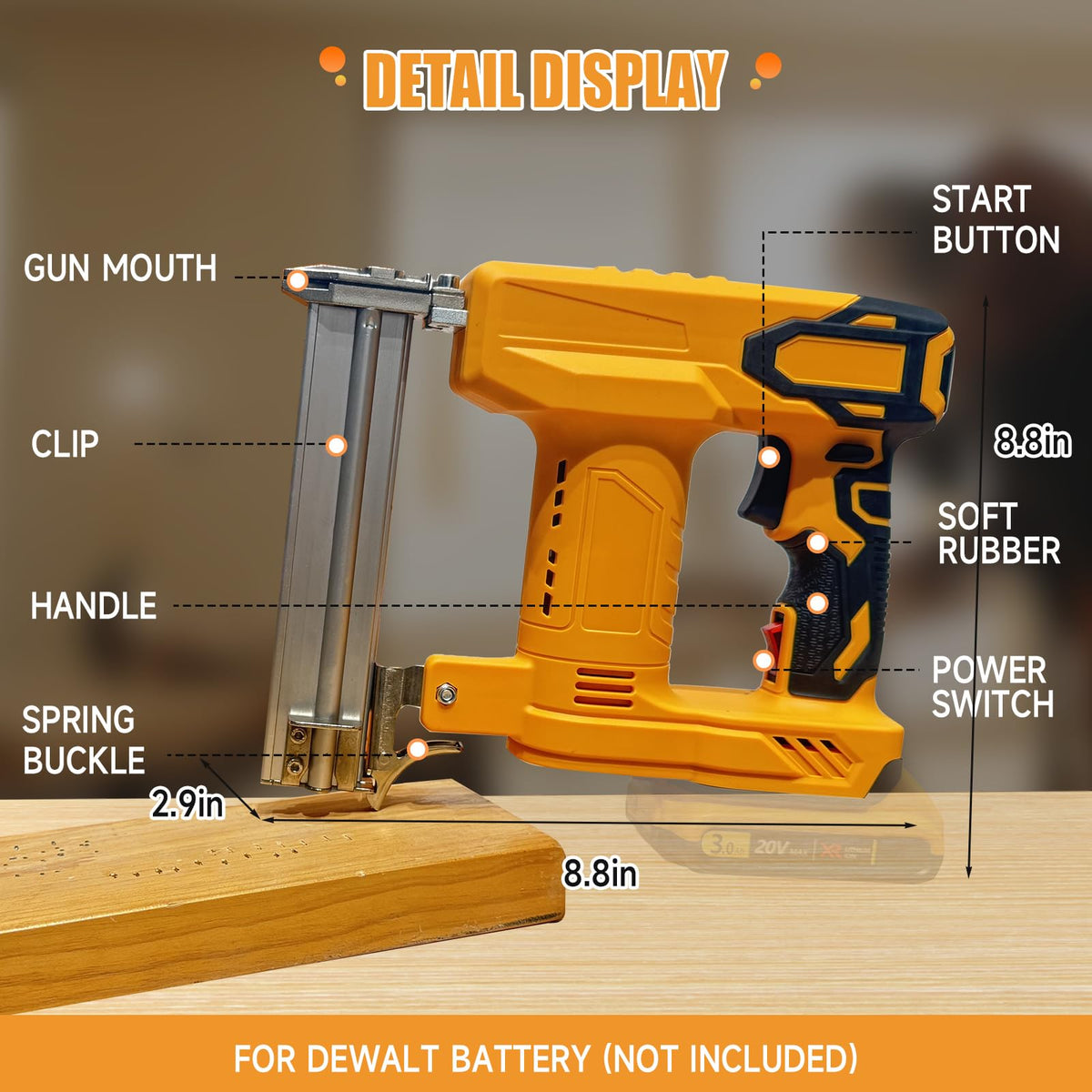 Cordless 2-in-1 Brad Nailer/Stapler Kit with 1000 Straight Nails, 500 U Nails K8460