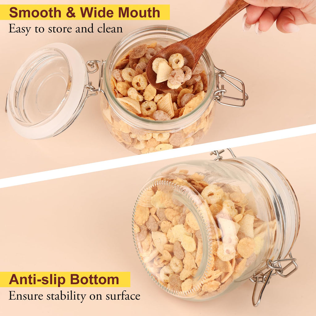 16oz Glass Jars with Airtight Lids, 6 Pack N522
