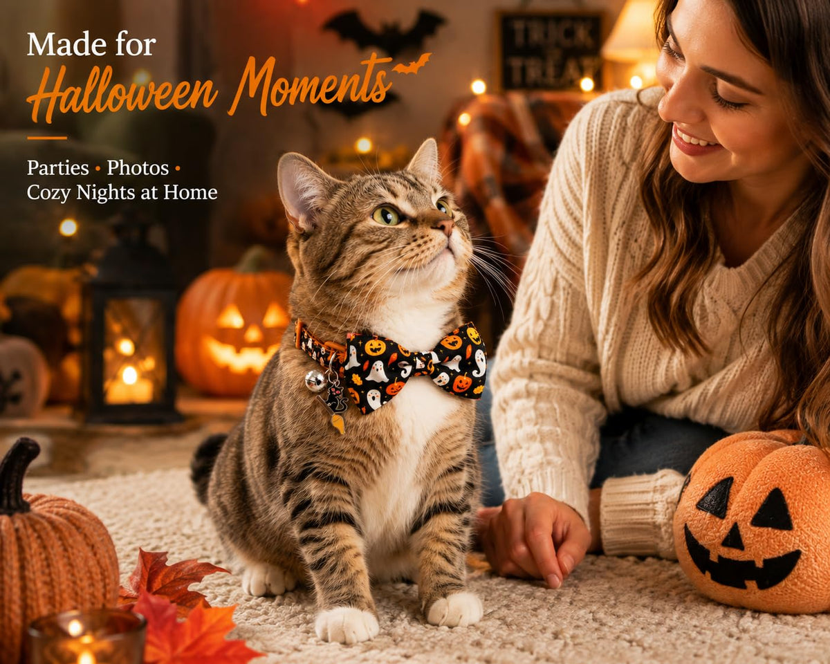 Halloween Cat Collar 2 Pack Adjustable Breakaway G429