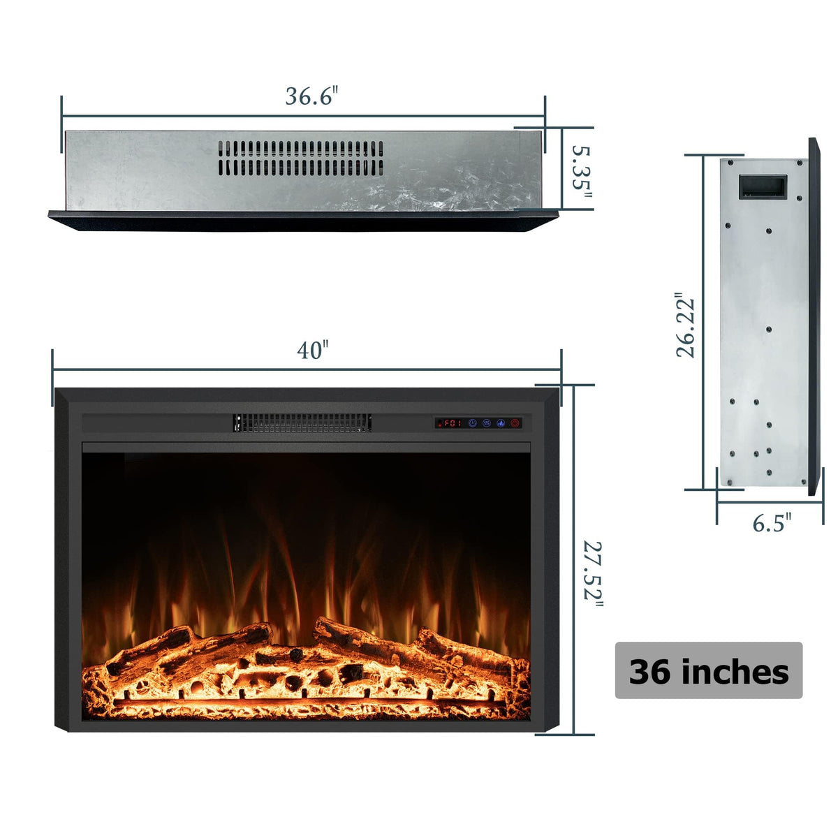 Black Electric Fireplace Trim R677