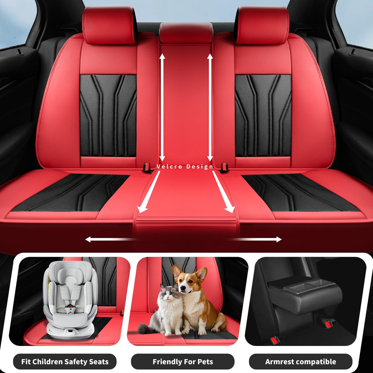 Car Seat Covers Red & Black F312
